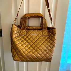 MZ WALLACE small metro tote deluxe in bronze